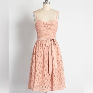 NWT ModCloth Pink Lace Sleeveless Dress Cocktail
